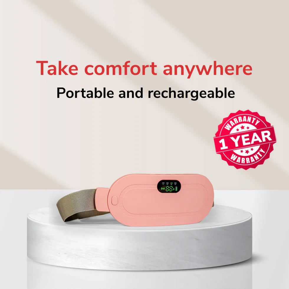 Period Cramp Relief Massager for Women  Portable • Cordless • Heat &amp; Massage Comfort